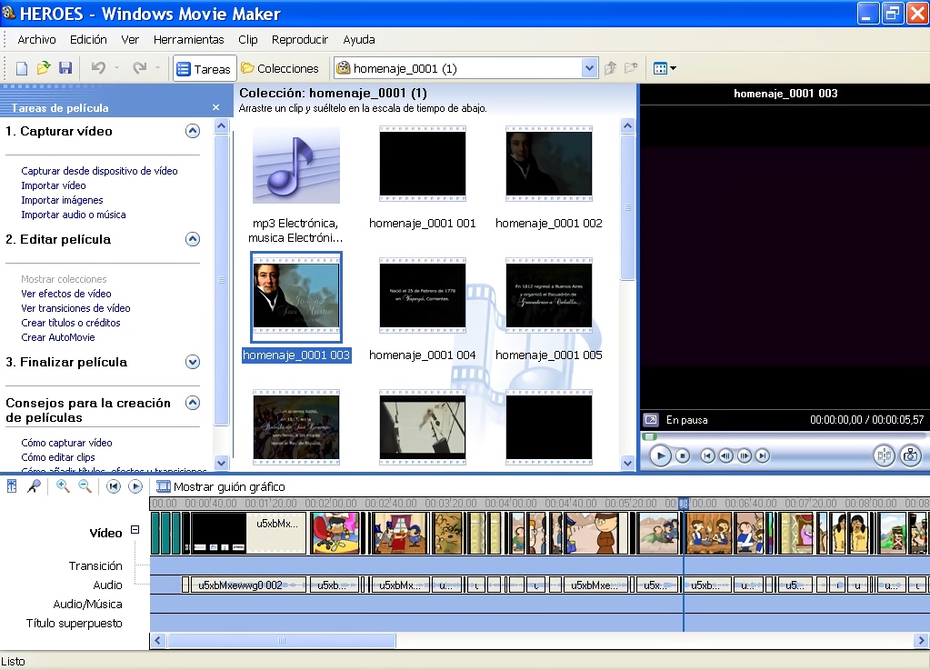 Microsoft Windows Movie Maker 2.0 on Windows XP (2002)